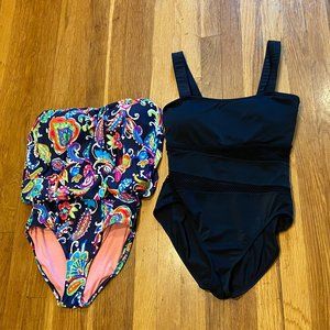 Anne Cole DKNY Swim Lot of 2 Swimsuits Size 10/12
